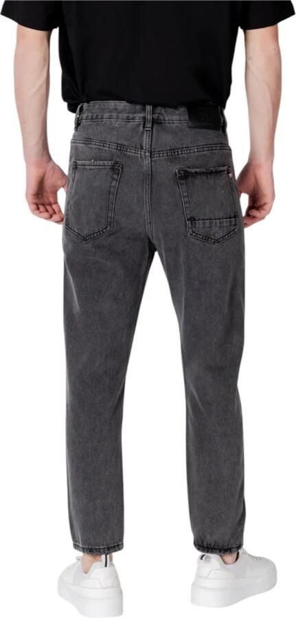 Gianni Lupo Zwarte katoenen jeans met zakken Black Heren