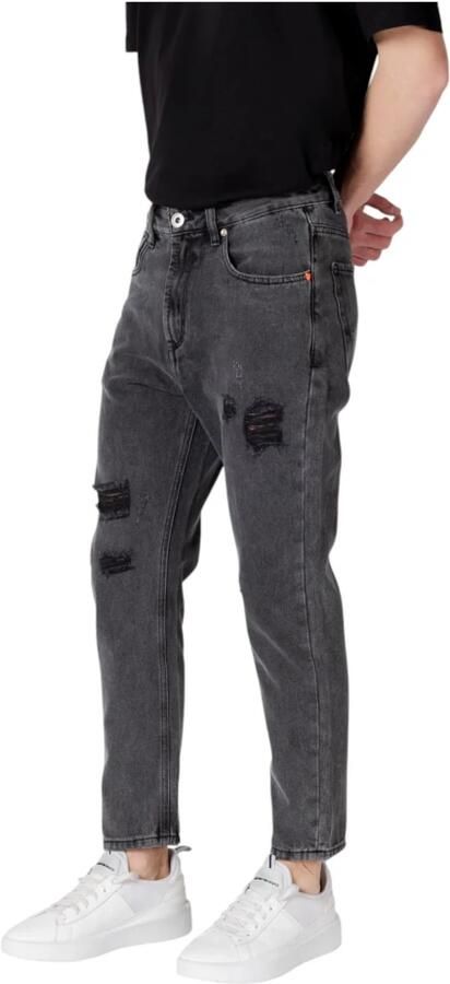 Gianni Lupo Zwarte katoenen jeans met zakken Black Heren - Foto 2