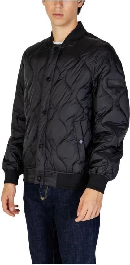 Gianni Lupo Zwarte Polyamide Jas Herfst Winter Collectie Black Heren - Foto 4