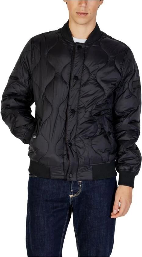 Gianni Lupo Zwarte Polyamide Jas Herfst Winter Collectie Black Heren - Foto 3