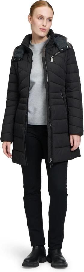 Gil Bret Gewatteerde Jas met Afneembare Capuchon Black Dames - Foto 2