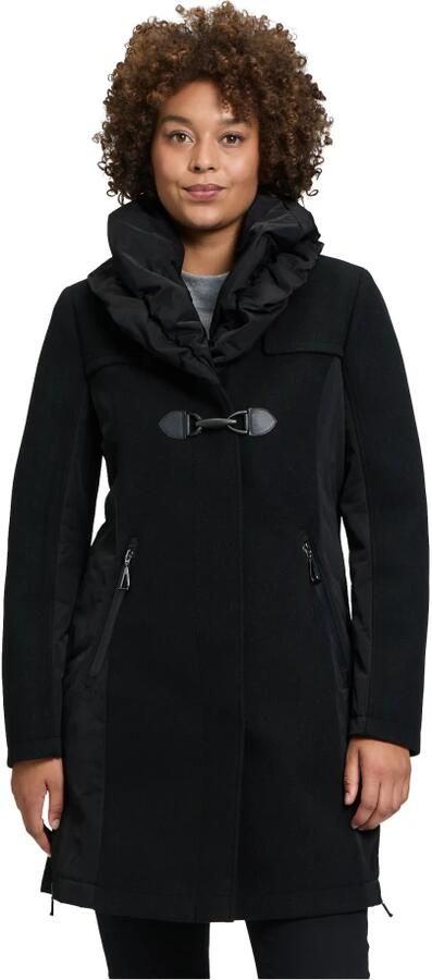 Gil Bret Stijlvolle wollen jas met hoge kraag Black Dames