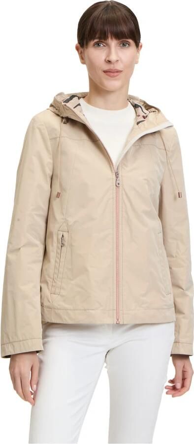 Gil Bret Zomerjas met capuchon en geruite details Beige Dames