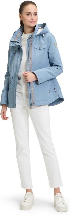 Gil Bret Zomerjas met capuchon en ruitdetails Blue Dames - Foto 4