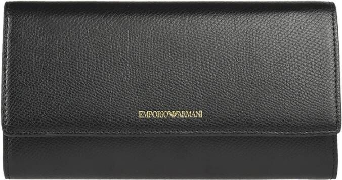 Emporio Armani Portemonnee met drukknoopsluiting logo en kaartsleuven Black Dames