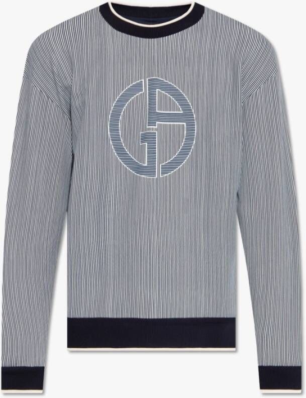 Giorgio Armani Gestreepte sweatshirt Blauw Heren
