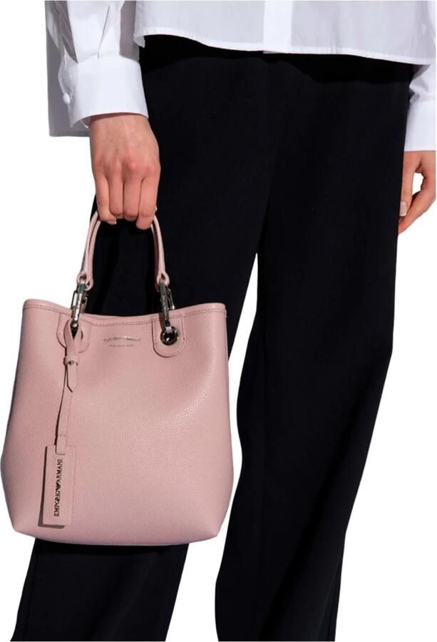 Emporio Armani Roze Shoppingtas met Verstelbare Band en Afneembaar Logolint Pink Dames