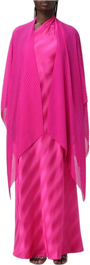 Emporio Armani Framboosroze Geplooide Lichtgewicht Jas Pink Dames