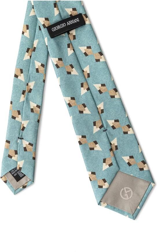 Giorgio Armani Turquoise Zijden Stropdas Stijlvol Ontwerp Blue Heren - Foto 2