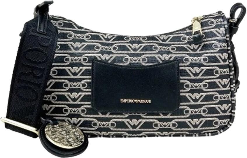 Emporio Armani Monogram Logo Eagle Baguette Crossbody Black Dames - Foto 8