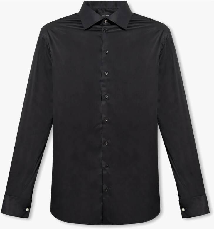 Giorgio Armani Overhemd met manchetknopen Zwart Heren
