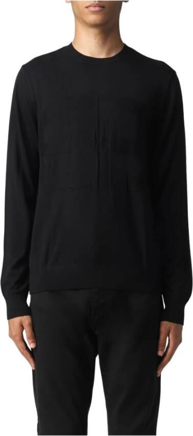 Giorgio Armani Round-neck Knitwear Zwart Heren
