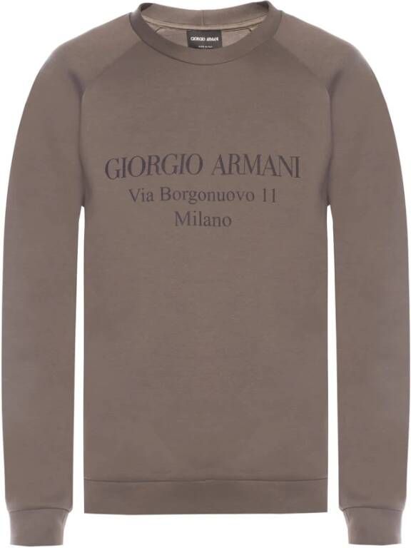 Giorgio Armani Sweatshirt met logo Bruin Heren