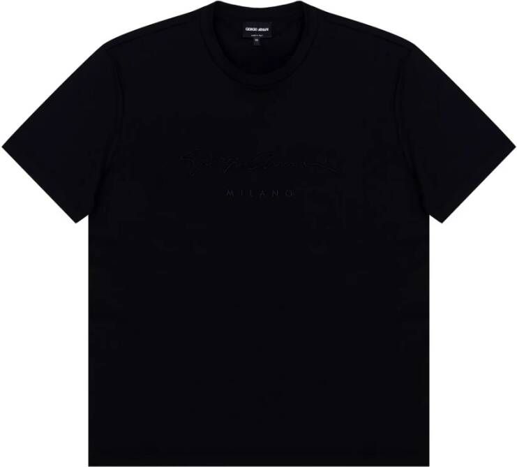 Giorgio Armani T-shirt met logo Zwart Heren