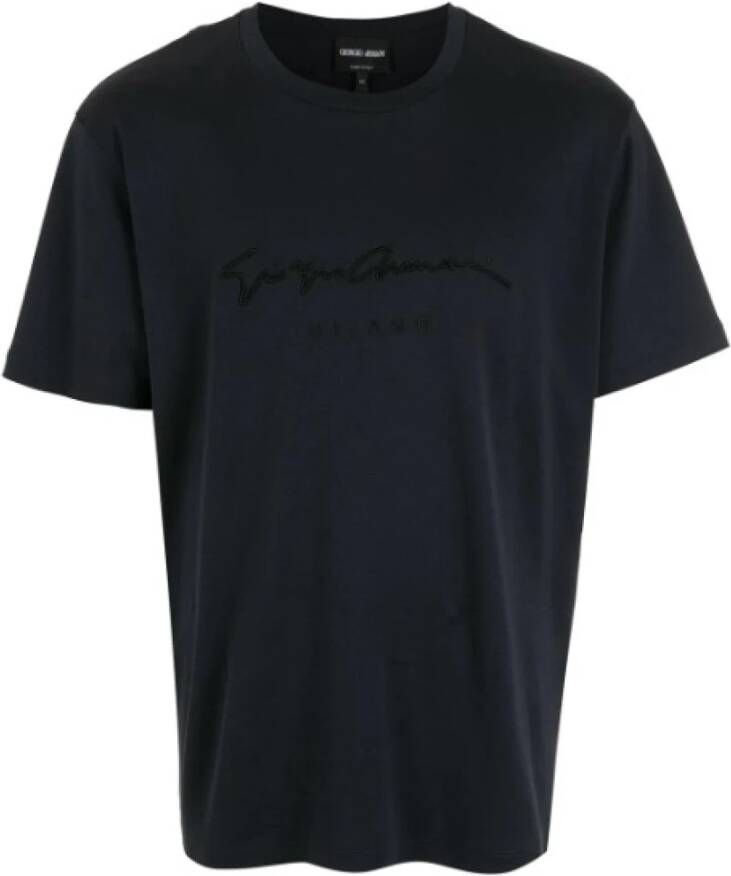 Giorgio Armani T-Shirts Blauw Heren
