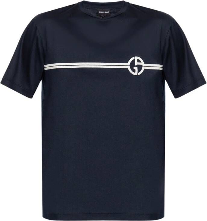 Giorgio Armani T-Shirts Blauw Heren