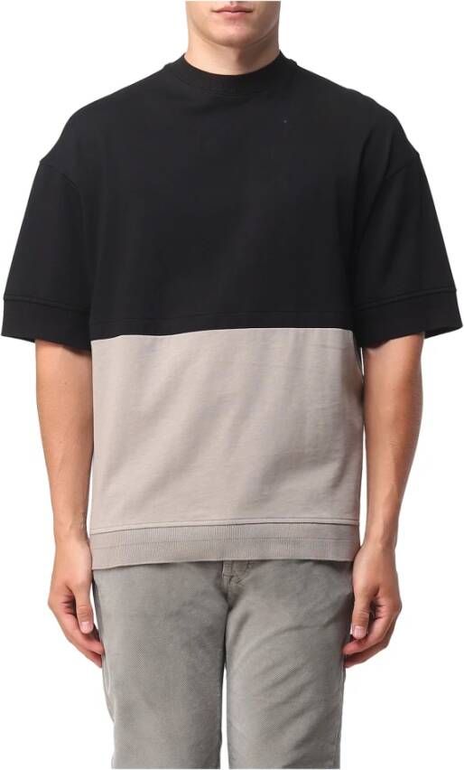 Emporio Armani Zwart Greige Bi-Color T-Shirt voor Heren Multicolor Heren
