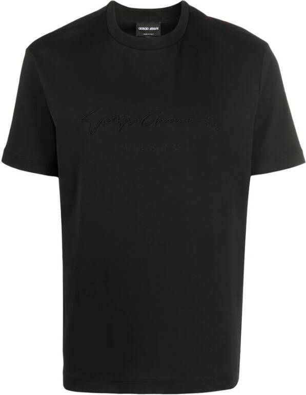 Giorgio Armani T-shirt met logo Zwart Heren