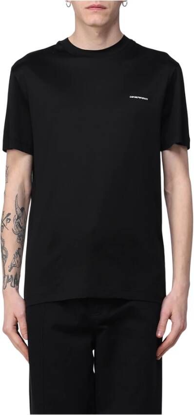 Emporio Armani T-shirt met logo-print Black Heren