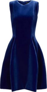Giorgio Armani Velvet Sheath Dress Blauw Dames