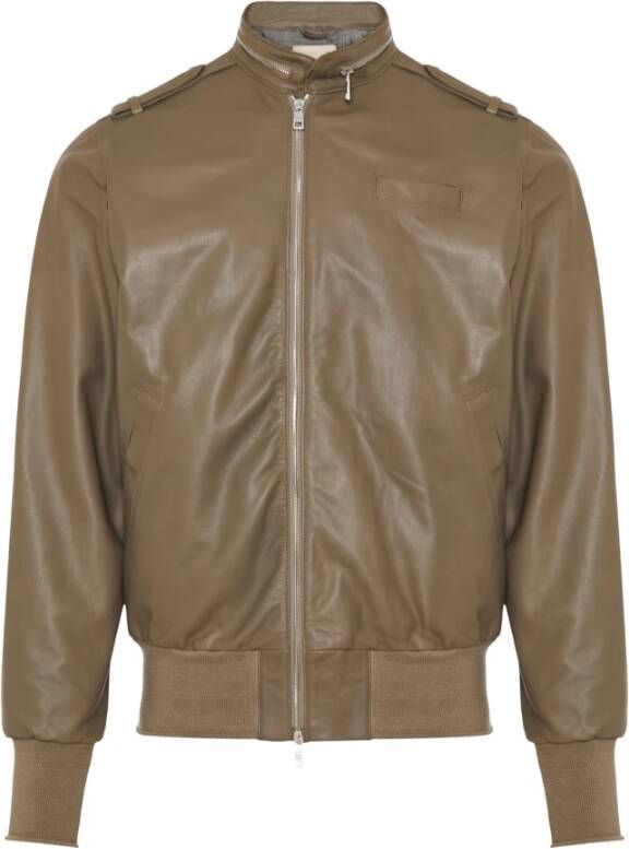 Giorgio Brato Leather Jackets Beige Heren
