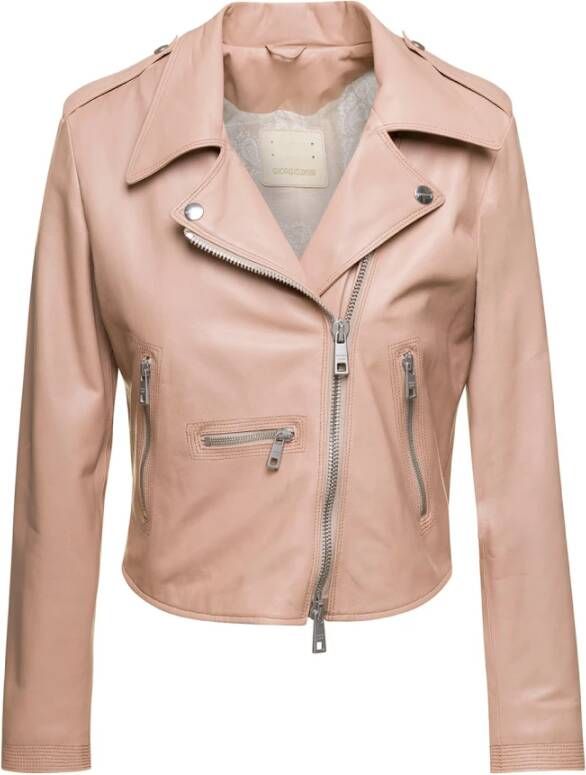 Giorgio Brato Leather Jackets Roze Dames