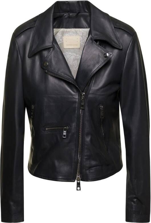 Giorgio Brato Leather Jackets Zwart Dames