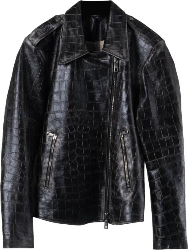 Giorgio Brato Leather Jackets Zwart Heren