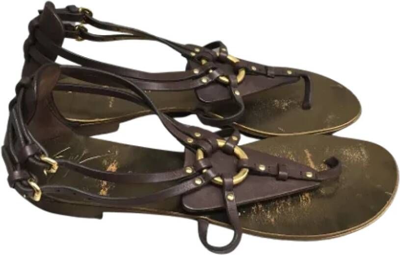 Giuseppe Zanotti Pre-owned Leather sandals Bruin Dames