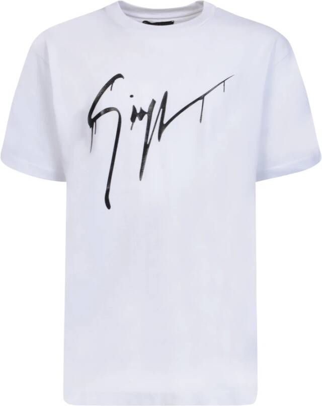 Giuseppe zanotti Stijlvol Wit Logo T-Shirt voor Heren White Heren