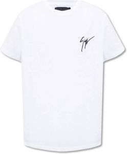 Giuseppe zanotti T-shirt met logo Wit Heren