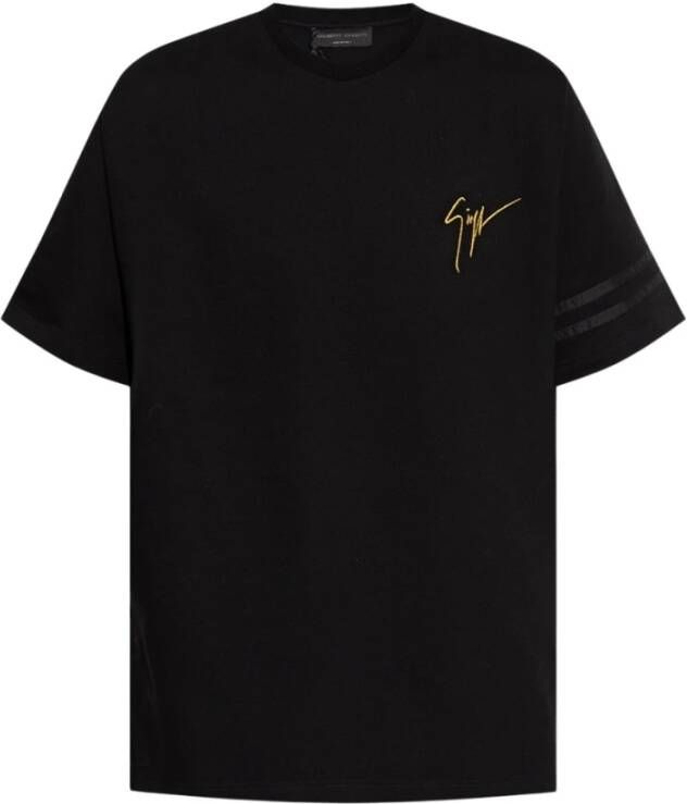 Giuseppe zanotti Logo Geborduurd T-shirt Black Heren