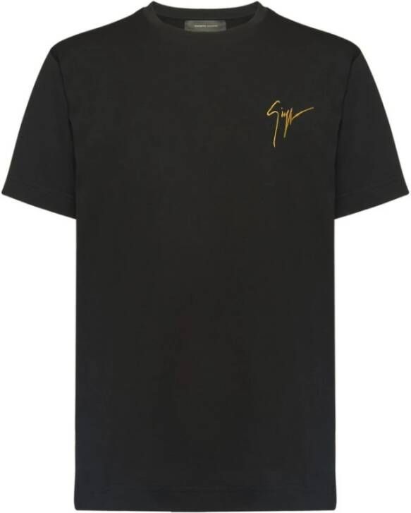 Giuseppe zanotti Zwart Crew-Neck T-Shirt uit de Lr-01 Collectie Zwart Heren