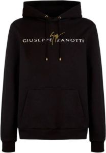 Giuseppe zanotti Zwarte hoodie met gouden logo print Zwart Heren