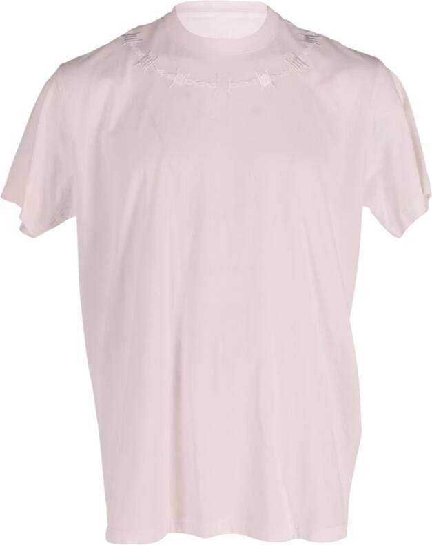 Givenchy Barbwire Applique T-shirt met korte mouwen Wit Heren
