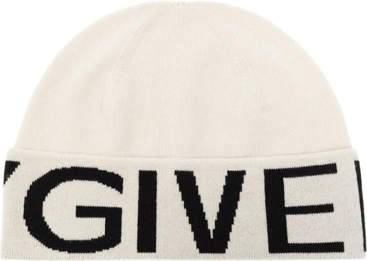Givenchy Intarsia-Gebreide Logo Beanie Grijs Heren