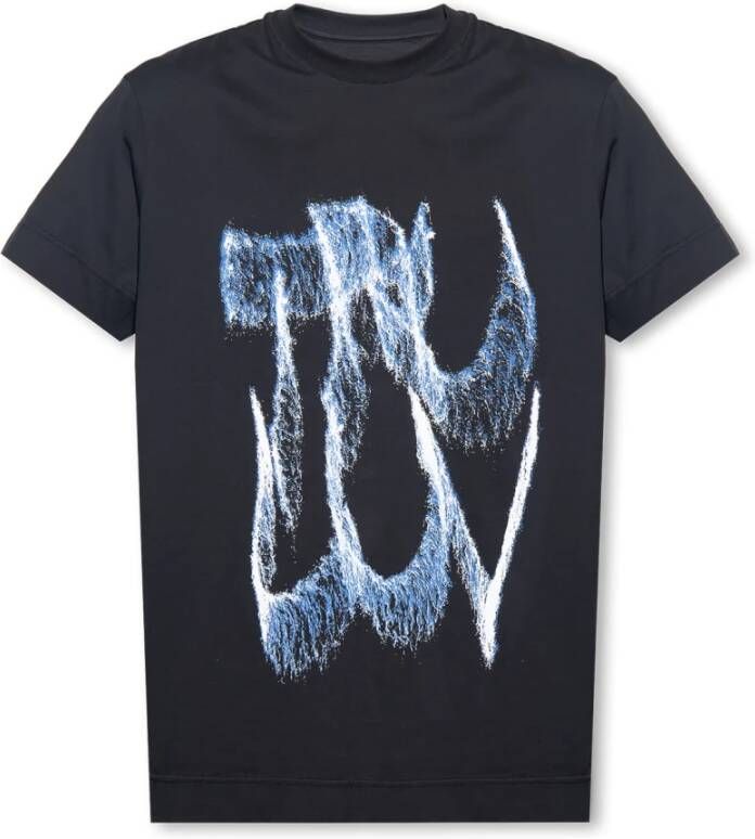 Givenchy Bedrukt T-shirt Zwart Heren