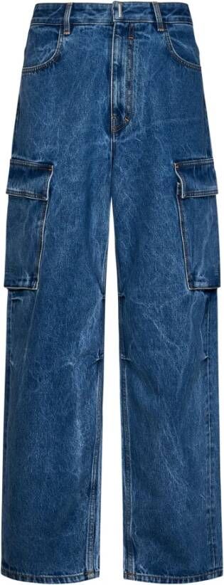 Givenchy Stijlvolle Blauwe Wijde Jeans voor Mannen Blauw Heren