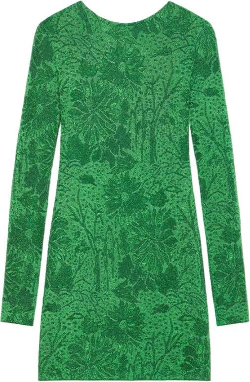 Givenchy Bloemen Jacquard Jurk met Lange Mouwen Groen Dames