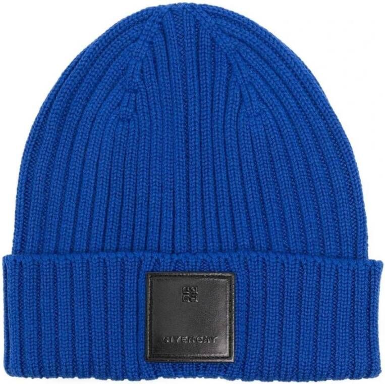 Givenchy Blauwe wollen visser beanie muts Blauw Heren