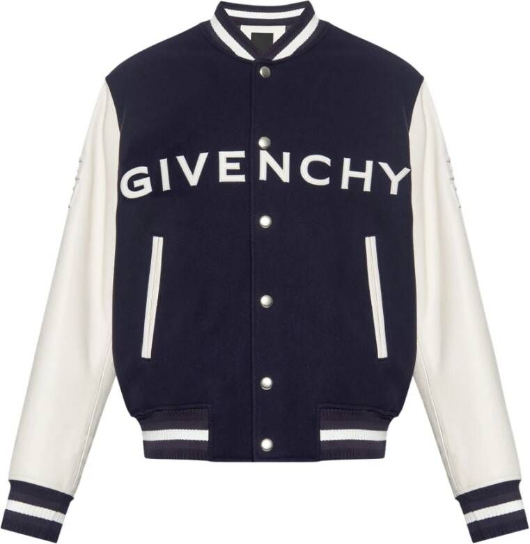 Givenchy Bomberjack met logo Blauw Heren