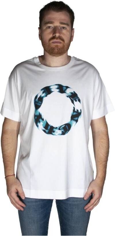 Givenchy Cirkel Logo Print T-Shirt White Heren