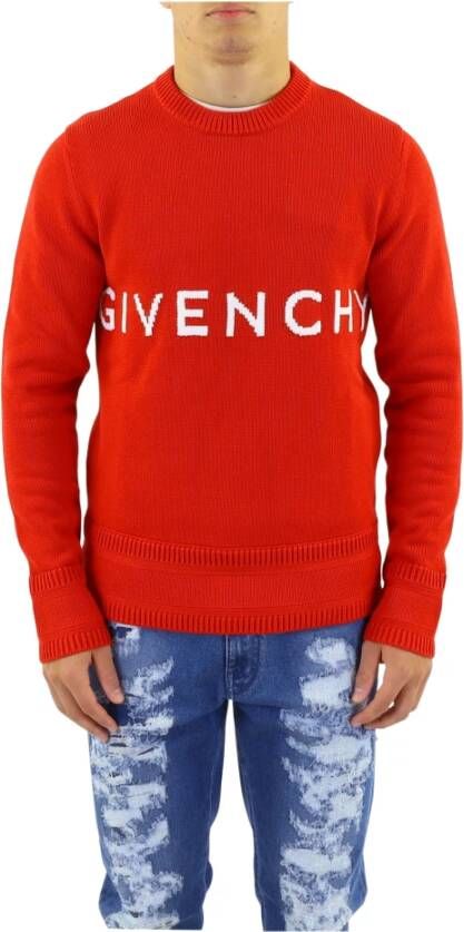 Givenchy Comfortabele en stijlvolle trui met ronde hals Rood Heren