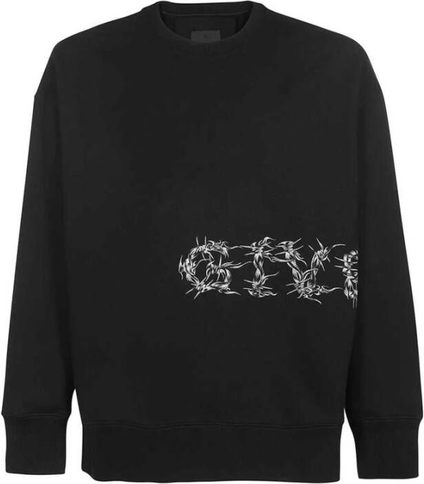 Givenchy Comfortabele Heren Katoenen Sweatshirt met Bedrukt Logo Zwart Heren