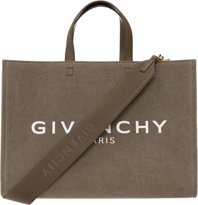 Givenchy Totes Medium G Tote Shopping Bag In Canvas in groen