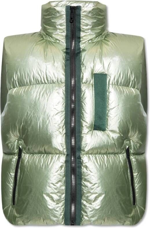 Givenchy Groene Metallic-Finish Dons Gilet Green Heren