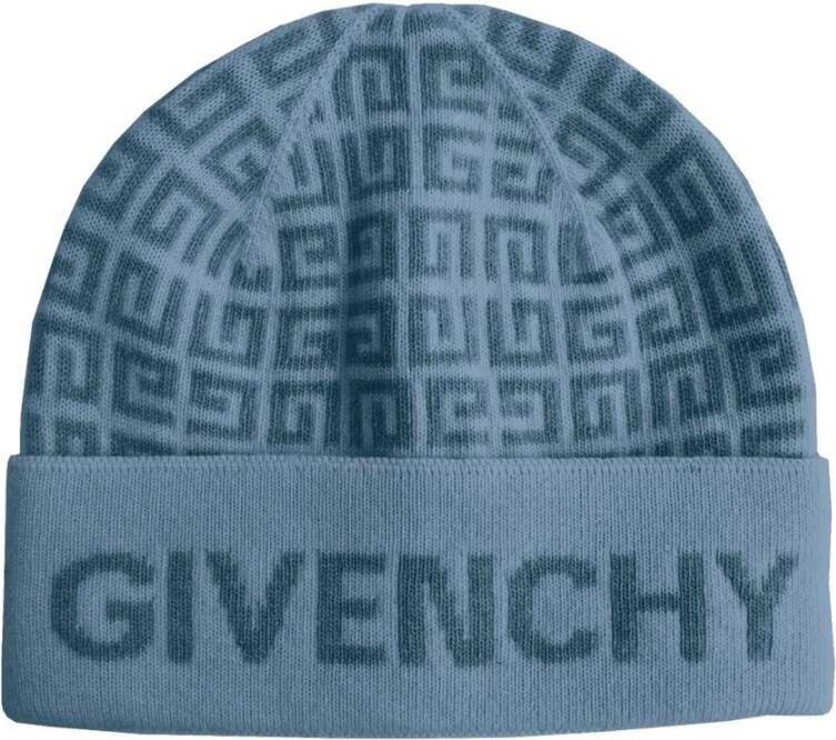 Givenchy Stijlvolle Winter Beanie met Contrasterende Logomania Blue Dames