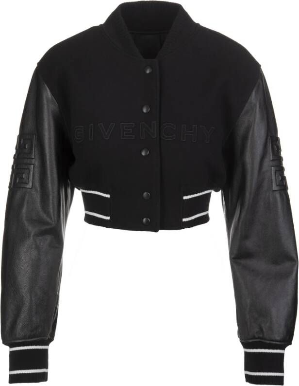 Givenchy Elegante Wolblend Bomberjack Zwart Dames