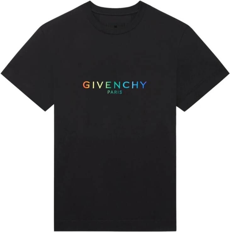 Givenchy Geborduurd Logo T-Shirt Zwart L Zwart Dames