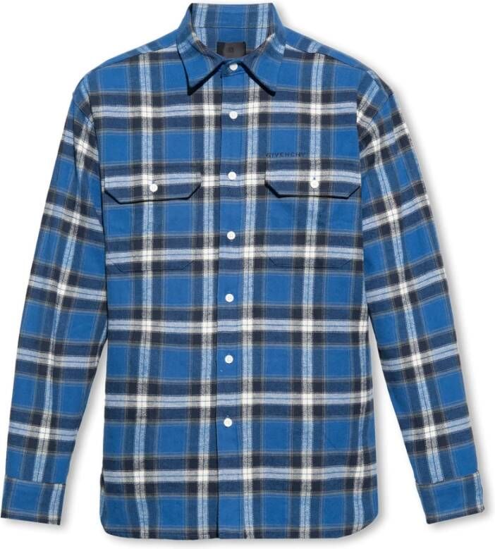 Givenchy Lumberjack Overhemd 100% Katoen Blue Heren